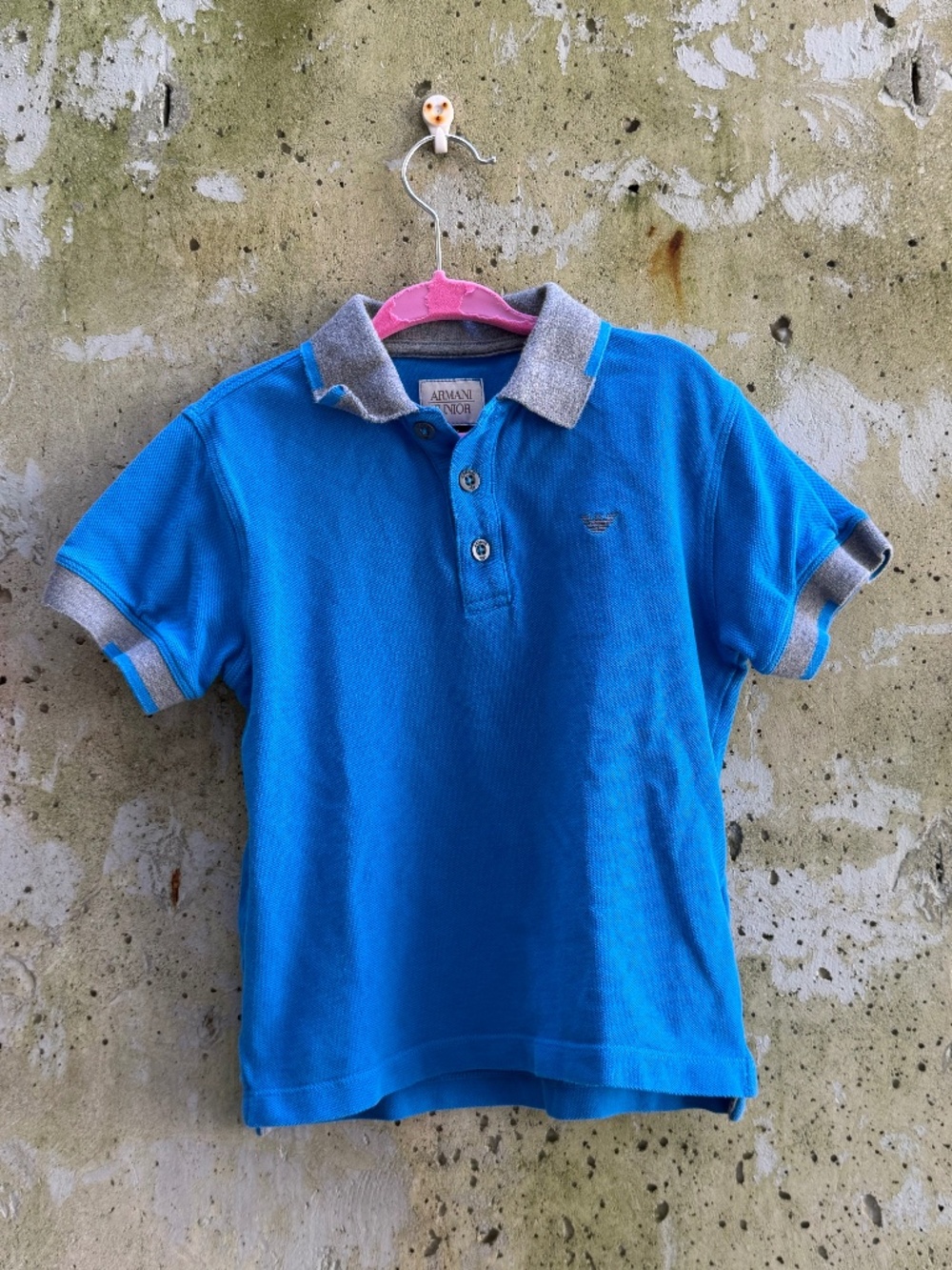 โจ3 for $50โจ ARMANI JUNIOR Boys Polo Shirt, Blue / Grey, 3 - 4 Year Old